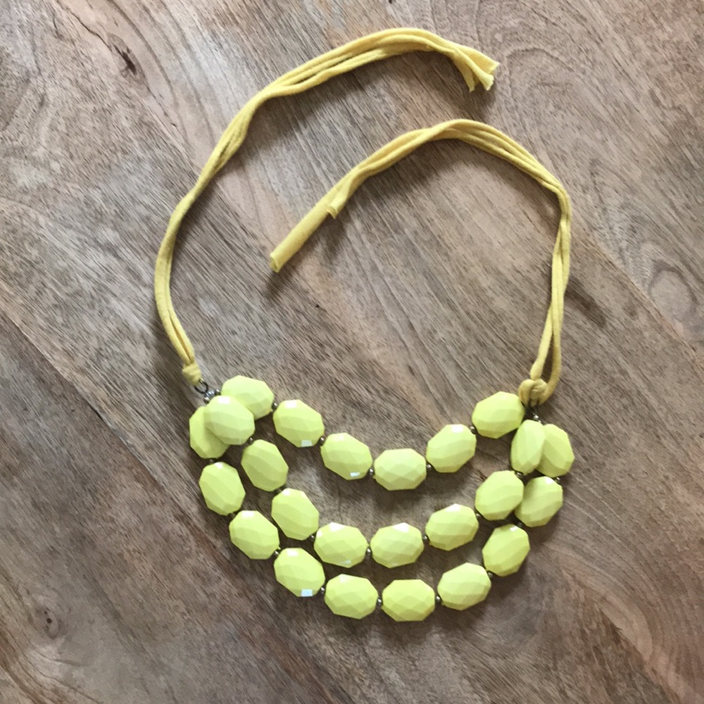 Three Strand Yellow Necklace - Picture 4 of 7